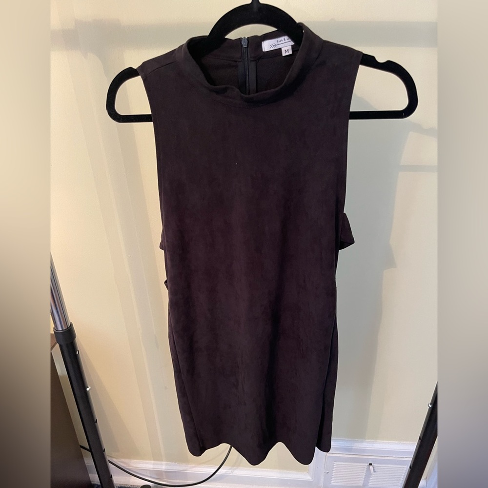 Faux Suede Black Mini with Cutouts